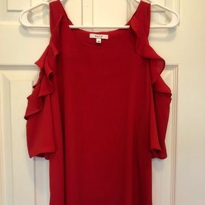 Stella Dot Cold Shoulder Red Top